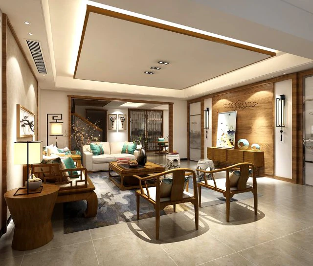 stylish family living room design 20 3D Model .c4d .max .obj .3ds .fbx .stl .blend