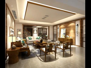 세련된 가족 거실 디자인 20 3D 모델