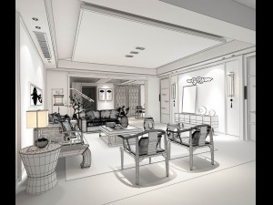 stylish family living room design 20 3D 모델