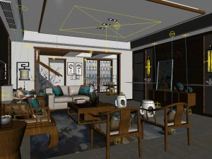 stylish family living room design 20 3D Model