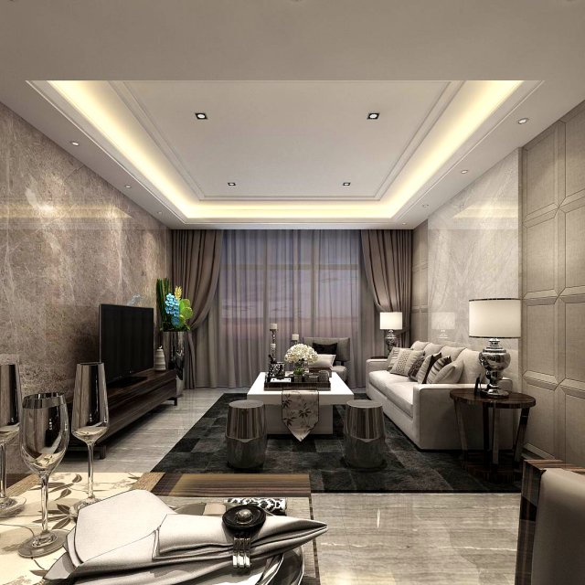 stylish family living room design 22 3D मॉडल .c4d .max .obj .3ds .fbx .stl .blend 