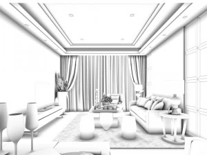 stylish family living room design 22 3D Model