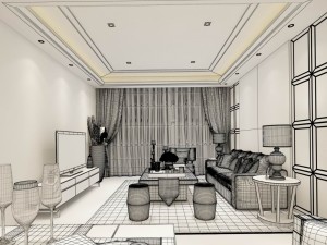 stylish family living room design 22 3D मॉडल