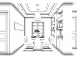 stylish family living room design 22 3D Model