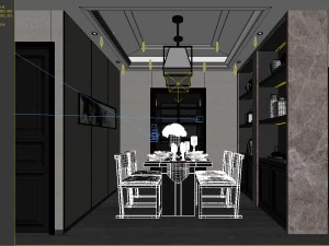 stylish family living room design 22 3D Model