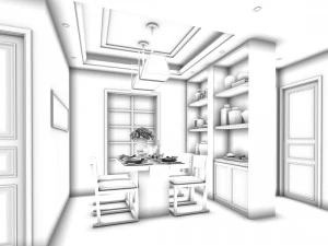 stylish family living room design 22 3D Model
