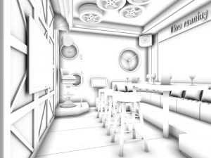 party bar ktv sauna design complete 33 3D Model