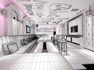 party bar ktv sauna design complete 113 3D Model