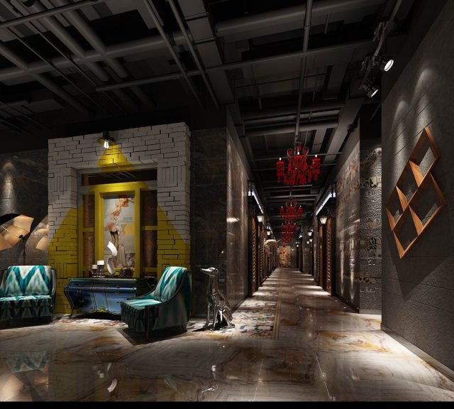 party bar ktv sauna design complete 128 3D Model .c4d .max .obj .3ds .fbx .stl .blend 
