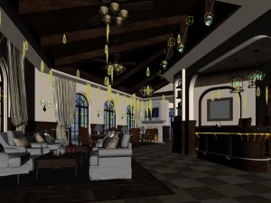 private club space design complete 02 3D Model