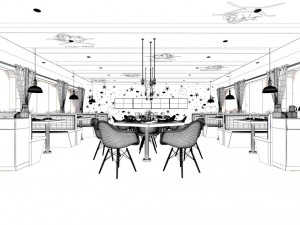 hotel restaurant teahouse cafe design 02 3D 모델