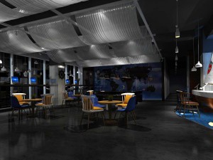 hotel restaurant teahouse cafe design 01 3D Model