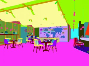 hotel restaurant teahouse cafe design 01 3D Model