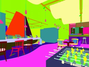 hotel restaurant teahouse cafe design 01 3D Model