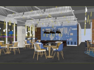 hotel restaurant teahouse cafe design 01 3D Model