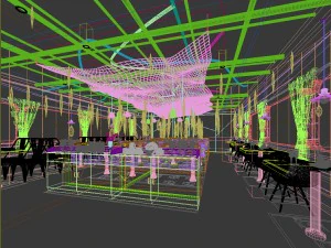 hotel restaurant teahouse cafe design 03 3D Model
