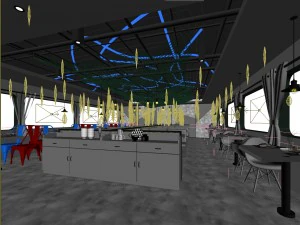 hotel restaurant teahouse cafe design 03 3D Model