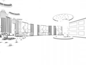 office meeting room reception hall design 3D Model
