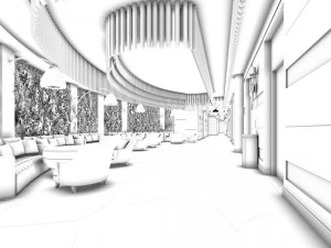 office meeting room reception hall design -01 3D Model