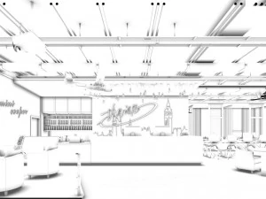 office meeting room reception hall design -02 3D Model