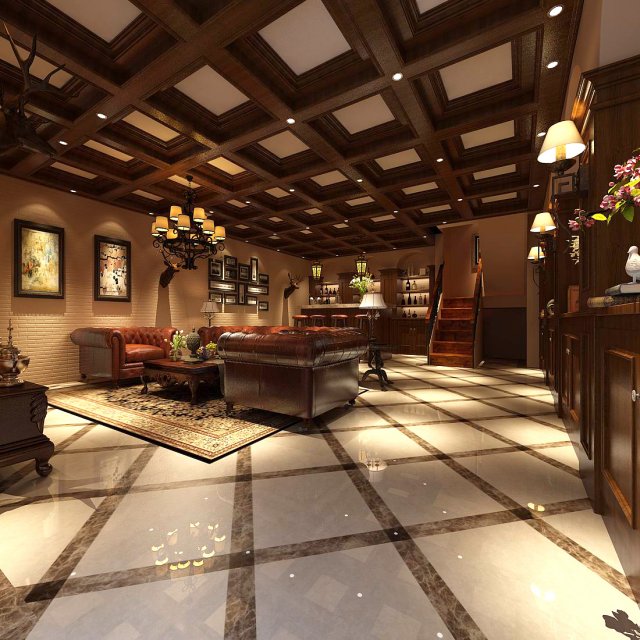 european-style living room design 28 3Dモデル .c4d .max .obj .3ds .fbx .stl .blend 