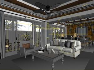 european-style living room design 30 Modello 3D