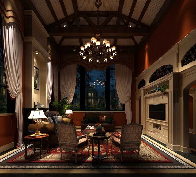 european-style living room design 33 3D Model .c4d .max .obj .3ds .fbx .stl .blend 