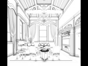european-style living room design 33 3D Model