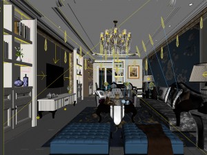 european-style living room design 34 Modello 3D