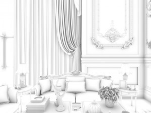 european-style living room design 36 3D Model