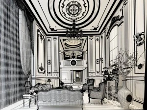 european-style living room design 36 3D Model