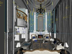 european-style living room design 36 3D Model