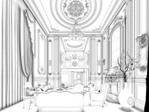 european-style living room design 36 3D Model