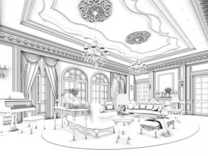 european-style living room design 36 3D Model