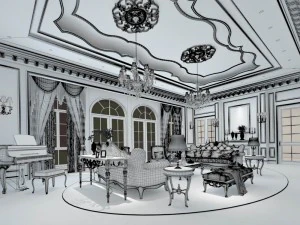 european-style living room design 36 3D Model