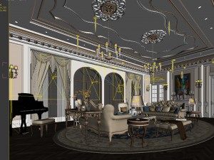 european-style living room design 36 3D Model