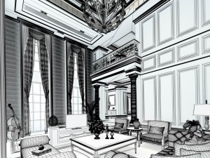 european-style living room design 37 Modello 3D