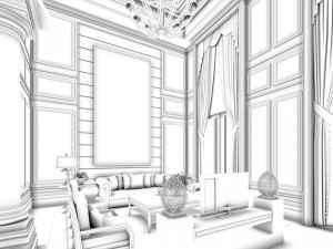 european-style living room design 37 Modello 3D
