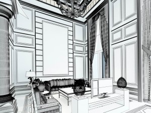 european-style living room design 37 Modello 3D