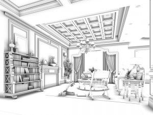european-style living room design 38 3D Model