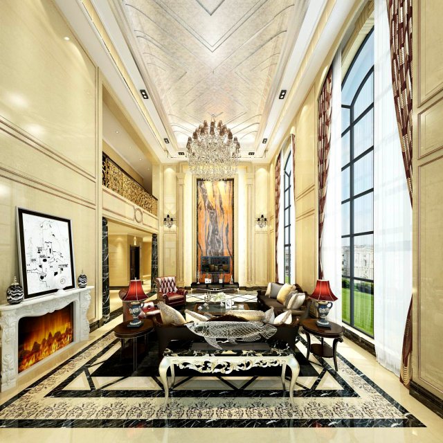 european-style living room design 39 Model 3D .c4d .max .obj .3ds .fbx .stl .blend