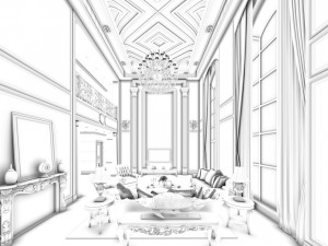 european-style living room design 39 Model 3D