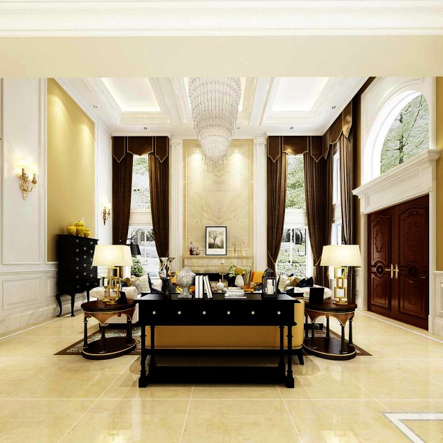 european-style living room design 40 3Dモデル .c4d .max .obj .3ds .fbx .stl .blend 