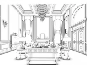 european-style living room design 40 3D Model