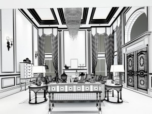 european-style living room design 40 3Dモデル