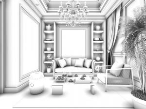 european-style living room design 42 Model 3D