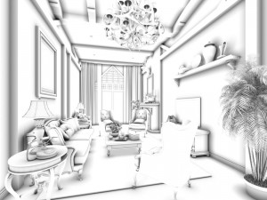 european-style living room design 43 3D मॉडल
