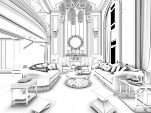european-style living room design 44 3D Model
