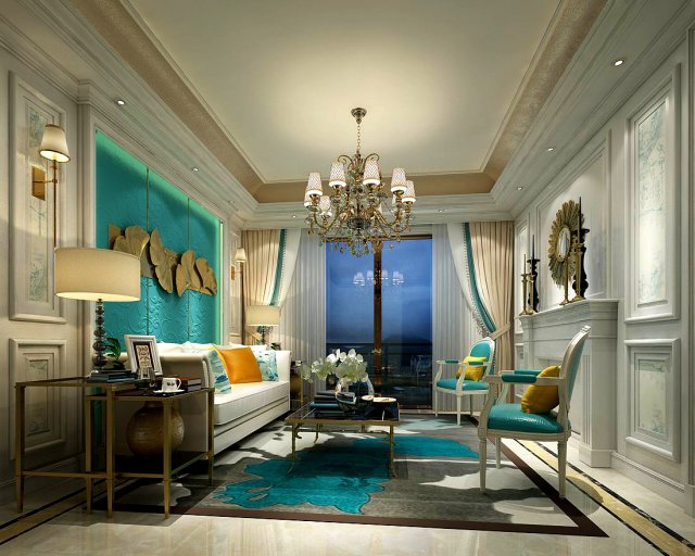 european-style living room design 45 3D 模型 .c4d .max .obj .3ds .fbx .stl .blend 
