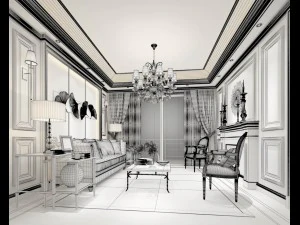 european-style living room design 45 3D Model
